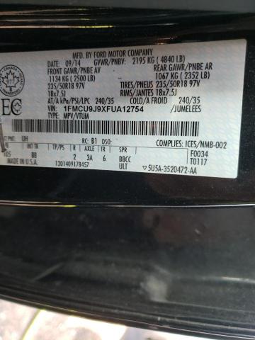 Photo 10 from auction – 2015 FORD ESCAPE TIT with VIN 1FMCU9J9XFUA12754