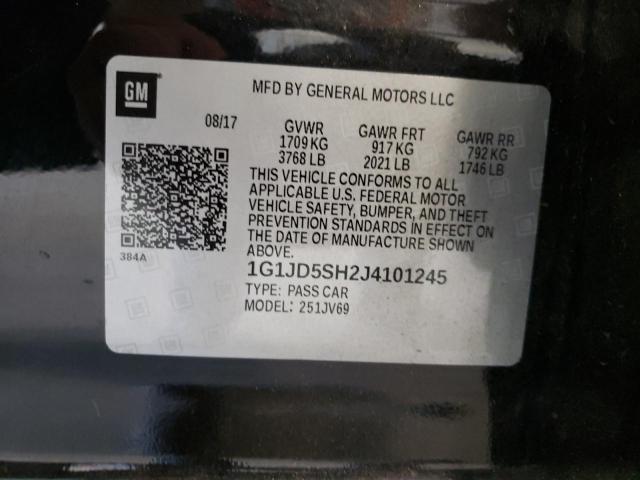 Photo 10 from auction – 2018 CHEVROLET SONIC LT with VIN 1G1JD5SH2J4101245