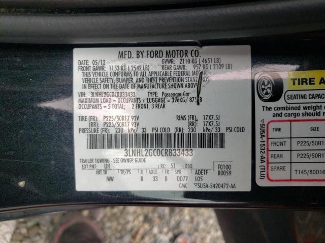 Photo 10 from auction – 2012 LINCOLN MKZ with VIN 3LNHL2GC0CR833433