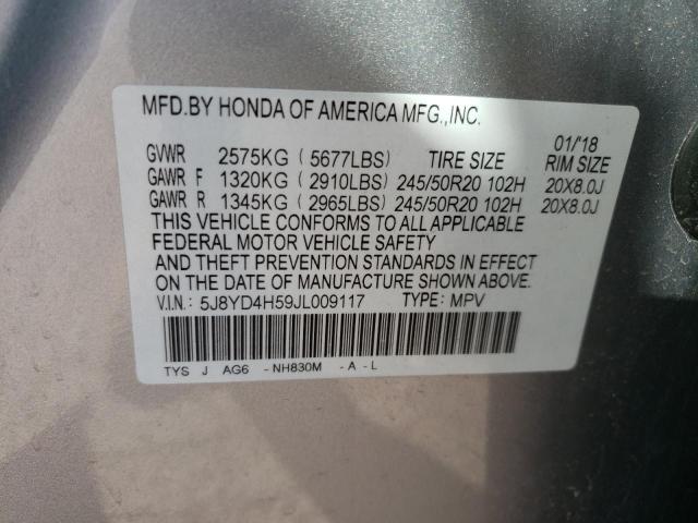 Photo 10 from auction – 2018 ACURA MDX TECHNO with VIN 5J8YD4H59JL009117