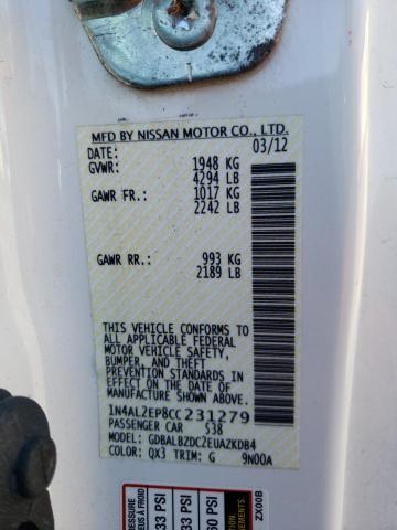 Photo 10 from auction – 2012 NISSAN ALTIMA S with VIN 1N4AL2EP8CC231279