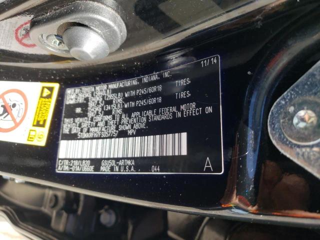 Photo 10 from auction – 2015 TOYOTA HIGHLANDER with VIN 5TDKKRFH7FS057757