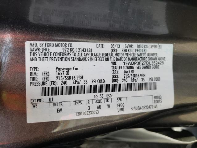 Photo 10 from auction – 2013 FORD FOCUS SE with VIN 1FADP3F27DL352428