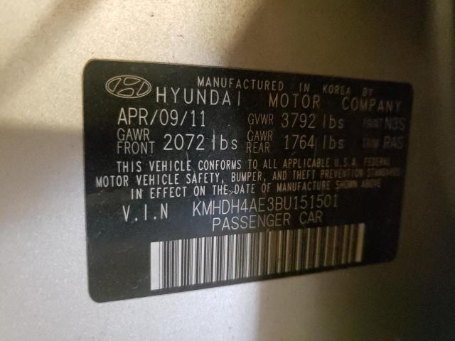 Photo 10 from auction – 2011 HYUNDAI ELANTRA GL with VIN KMHDH4AE3BU151501