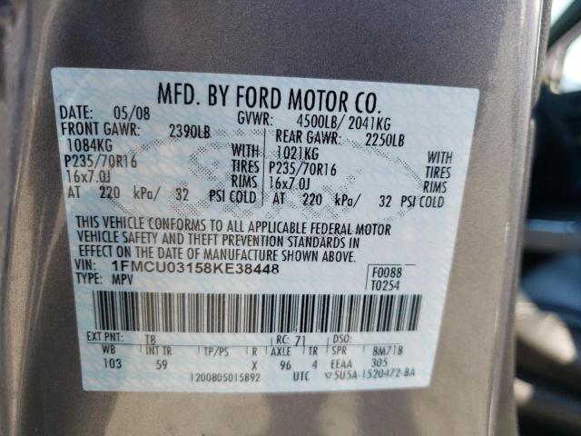 Photo 10 from auction – 2008 FORD ESCAPE XLT with VIN 1FMCU03158KE38448