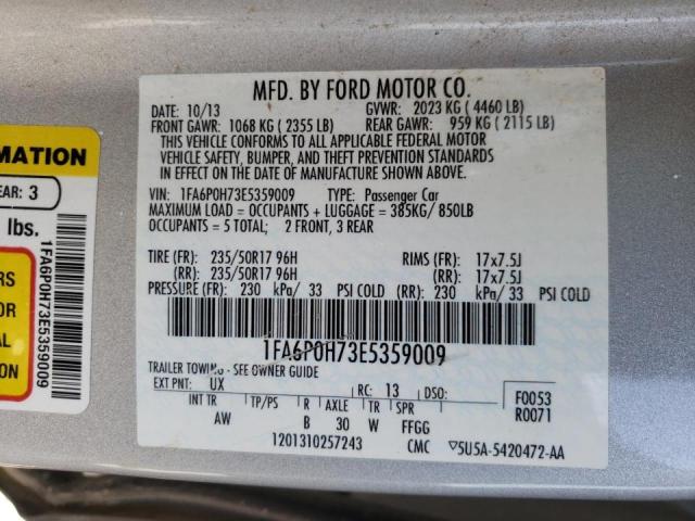 Photo 10 from auction – 2014 FORD FUSION SE with VIN 1FA6P0H73E5359009