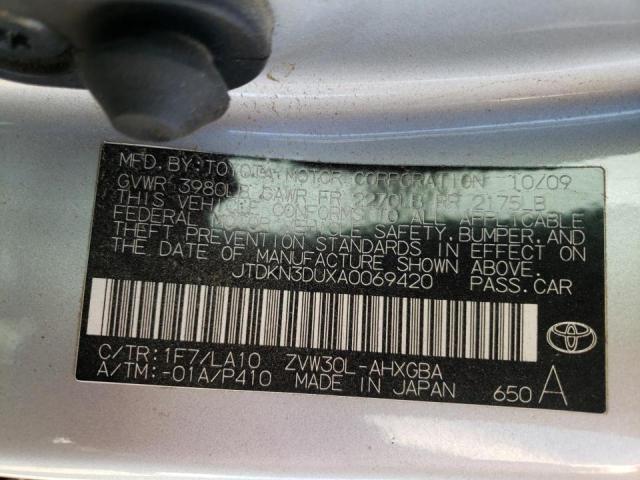 Photo 10 from auction – 2010 TOYOTA PRIUS with VIN JTDKN3DUXA0069420