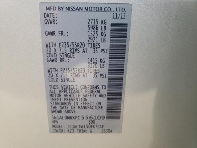 Photo 10 from auction – 2015 INFINITY QX60 with VIN 5N1AL0MNXFC556109