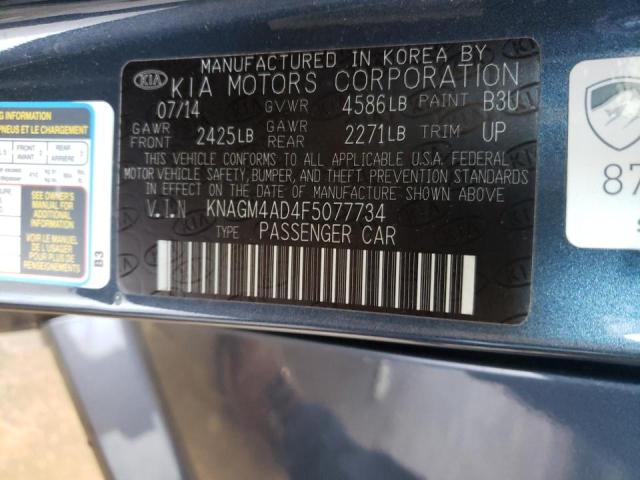 Photo 10 from auction – 2015 KIA OPTIMA HYB with VIN KNAGM4AD4F5077734