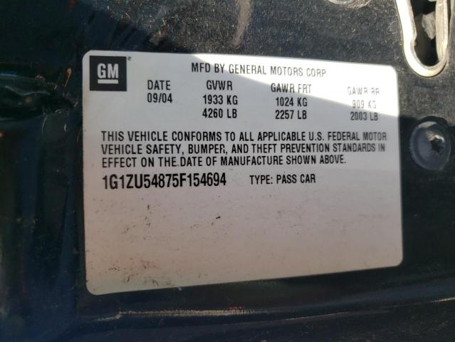 Photo 10 from auction – 2005 CHEVROLET MALIBU LT with VIN 1G1ZU54875F154694