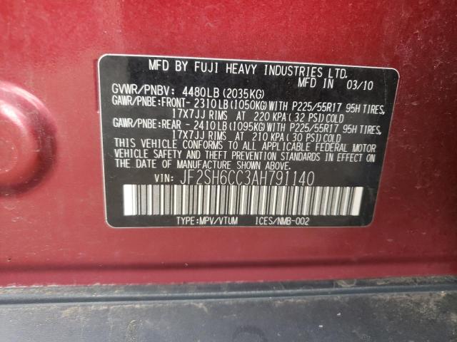 Photo 10 from auction – 2010 SUBARU FORESTER 2 with VIN JF2SH6CC3AH791140