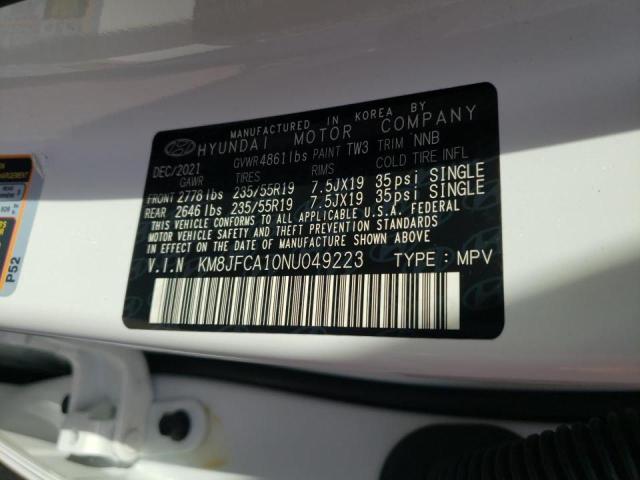 Photo 10 from auction – 2022 HYUNDAI TUCSON SEL with VIN KM8JFCA10NU049223