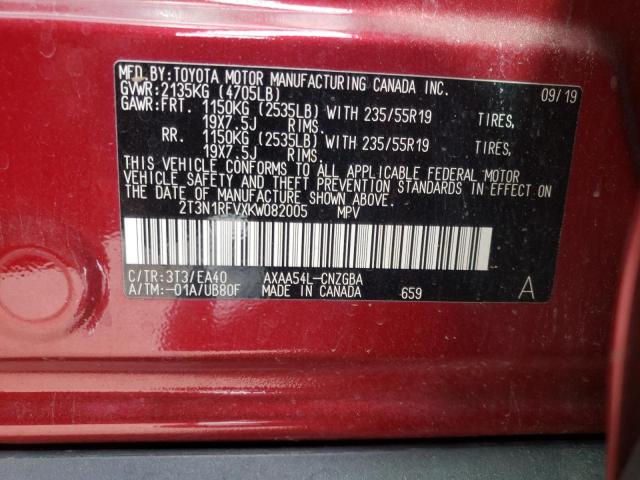 Photo 10 from auction – 2019 TOYOTA RAV4 LIMIT with VIN 2T3N1RFVXKW082005