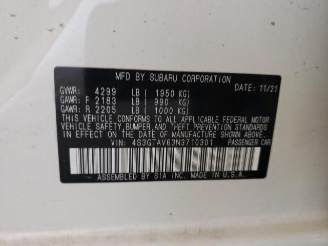 Photo 10 from auction – 2022 SUBARU IMPREZA PR with VIN 4S3GTAV63N3710301