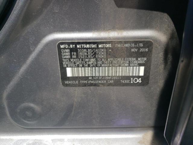 Photo 10 from auction – 2017 MITSUBISHI MIRAGE G4 with VIN ML32F3FJ1HHF16511