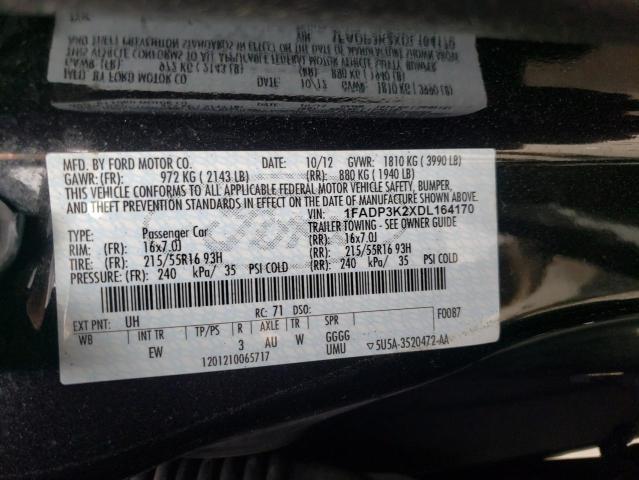 Photo 10 from auction – 2013 FORD FOCUS SE with VIN 1FADP3K2XDL164170