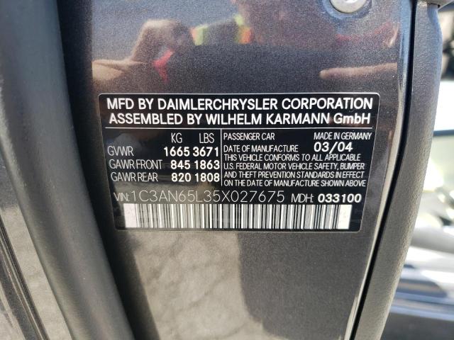Photo 10 from auction – 2005 CHRYSLER CROSSFIRE with VIN 1C3AN65L35X027675
