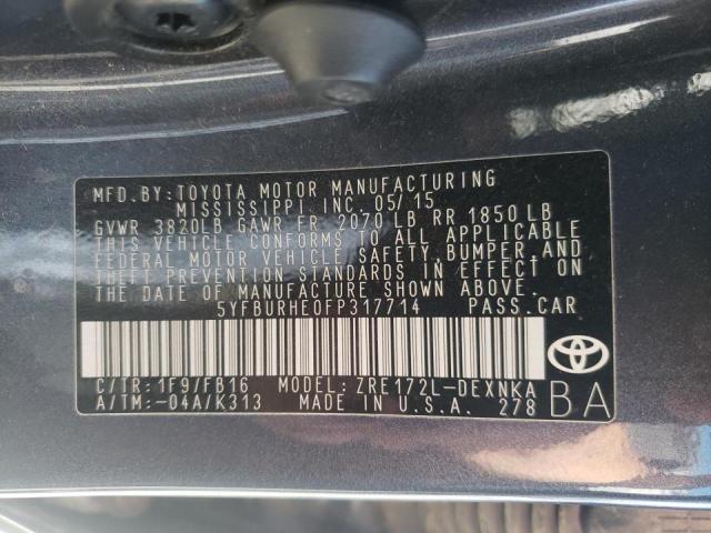 Photo 10 from auction – 2015 TOYOTA COROLLA L with VIN 5YFBURHE0FP317714