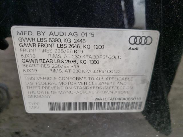 Photo 10 from auction – 2015 AUDI Q5 PREMIUM with VIN WA1CFAFP4FA088019