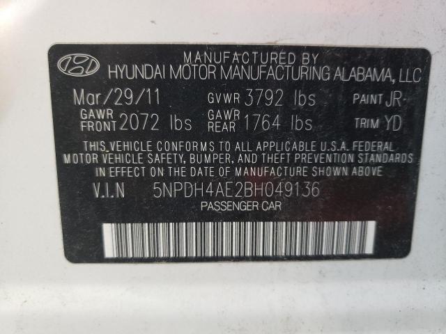 Photo 10 from auction – 2011 HYUNDAI ELANTRA GL with VIN 5NPDH4AE2BH049136