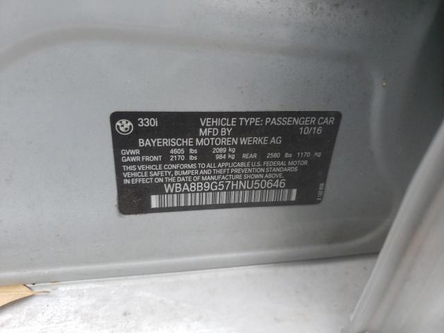Photo 10 from auction – 2017 BMW 330 I with VIN WBA8B9G57HNU50646