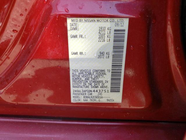 Photo 10 from auction – 2013 NISSAN ALTIMA 2.5 with VIN 1N4AL3AP1DN443751