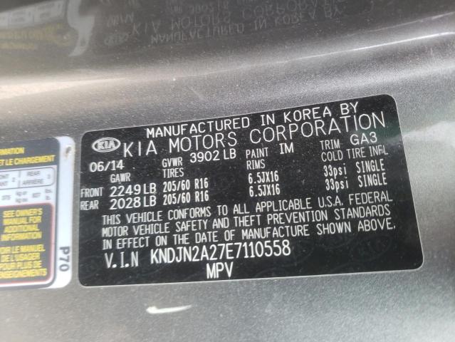 Photo 10 from auction – 2014 KIA SOUL with VIN KNDJN2A27E7110558