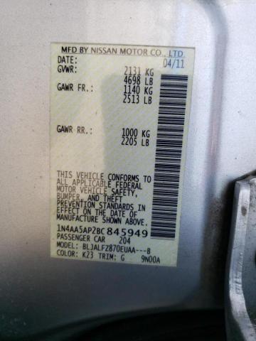 Photo 10 from auction – 2011 NISSAN MAXIMA S with VIN 1N4AA5AP2BC845949