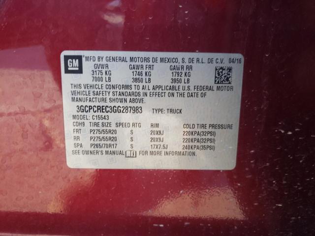 Photo 10 from auction – 2016 CHEVROLET SILVERADO with VIN 3GCPCREC3GG287983