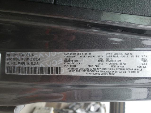 Photo 10 from auction – 2021 JEEP GLADIATOR with VIN 1C6HJTFG0ML610854