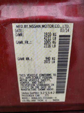 Photo 10 from auction – 2014 NISSAN ALTIMA 2.5 with VIN 1N4AL3AP9EC325542