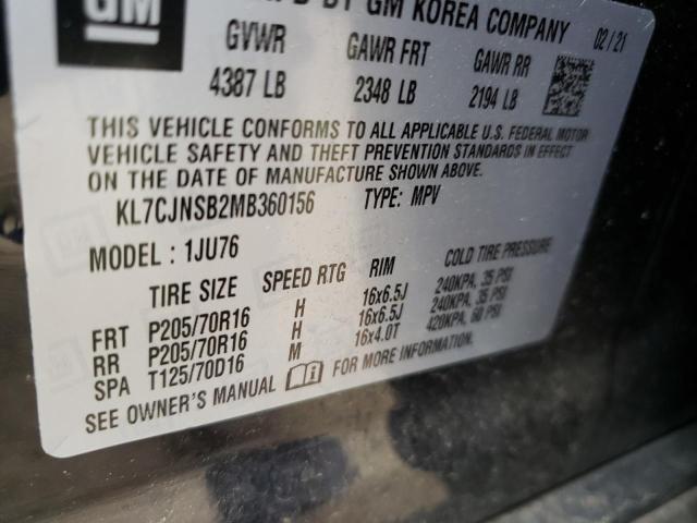 Photo 10 from auction – 2021 CHEVROLET TRAX LS with VIN KL7CJNSB2MB360156