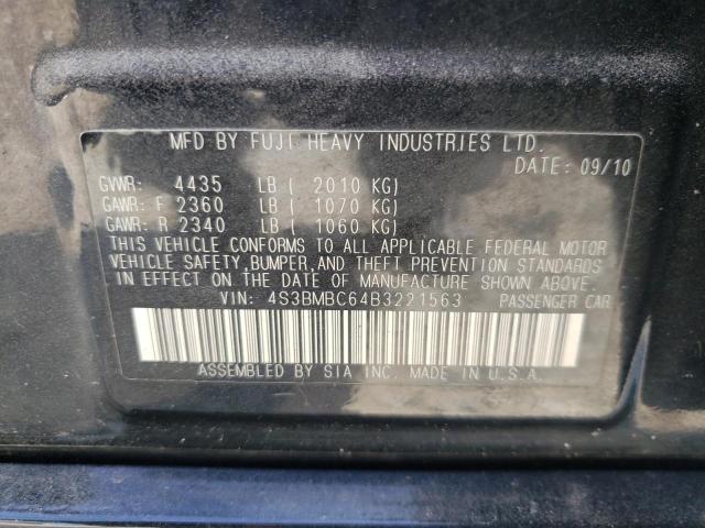 Photo 10 from auction – 2011 SUBARU LEGACY 2.5 with VIN 4S3BMBC64B3221563