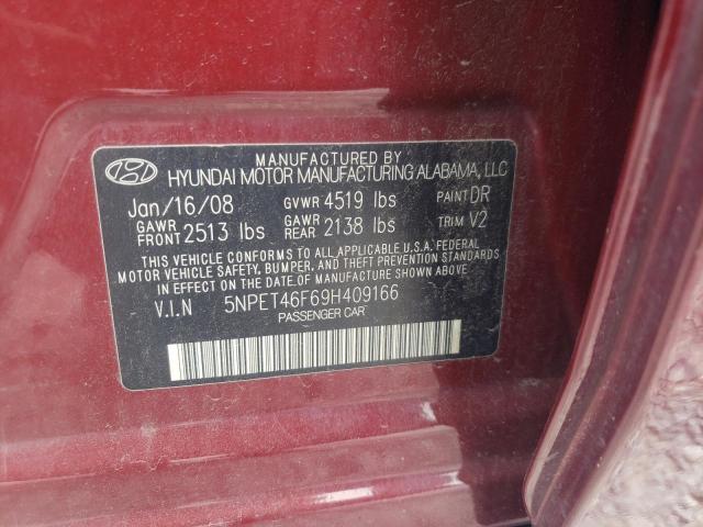 Photo 10 from auction – 2009 HYUNDAI SONATA GLS with VIN 5NPET46F69H409166