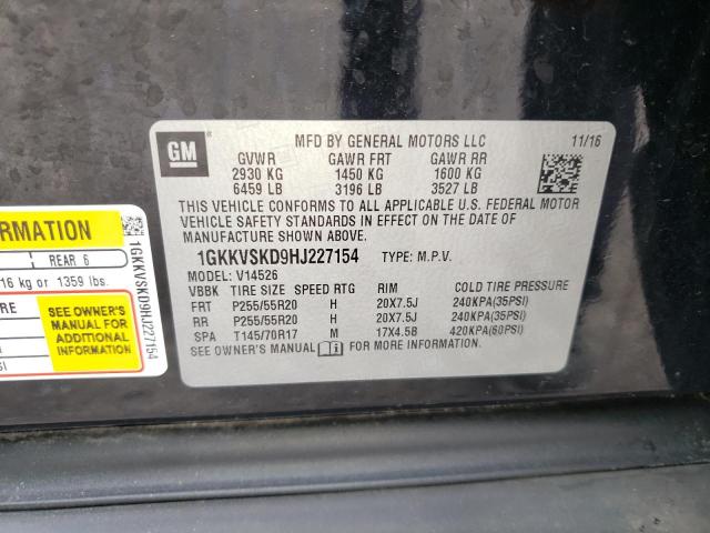 Photo 10 from auction – 2017 GMC ACADIA LIM with VIN 1GKKVSKD9HJ227154