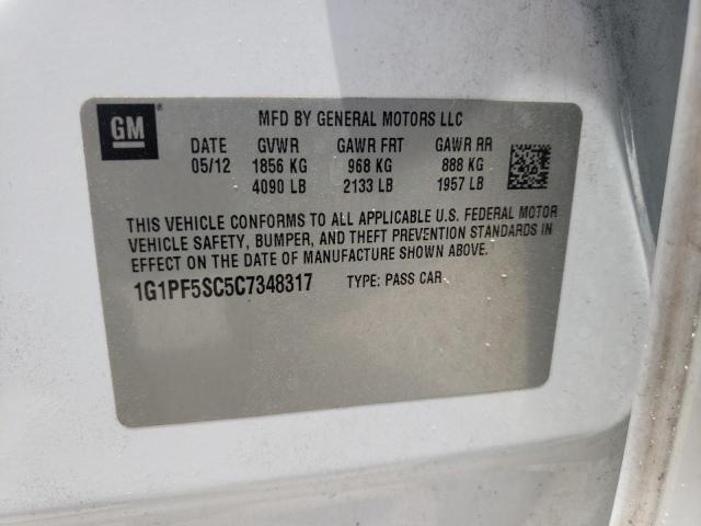 Photo 10 from auction – 2012 CHEVROLET CRUZE LT with VIN 1G1PF5SC5C7348317