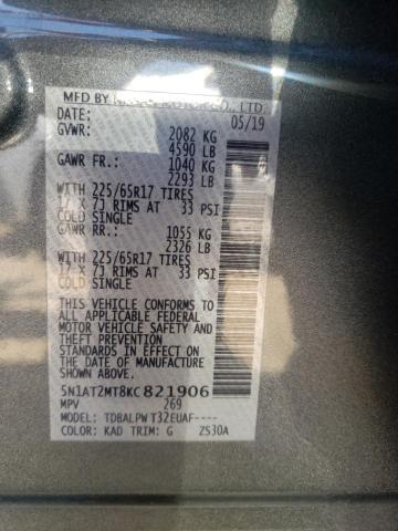 Photo 10 from auction – 2019 NISSAN ROGUE S with VIN 5N1AT2MT8KC821906