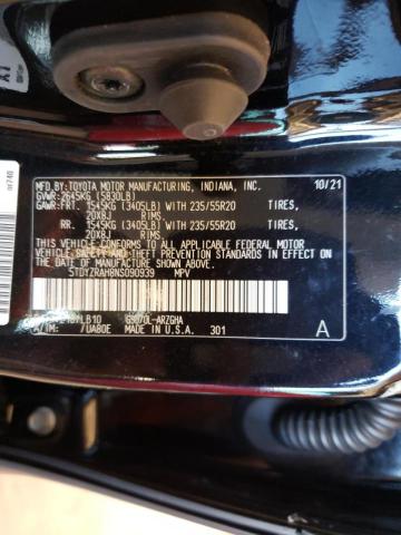 Photo 10 from auction – 2022 TOYOTA HIGHLANDER with VIN 5TDYZRAH8NS090939