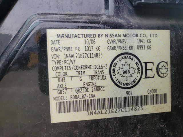 Photo 10 from auction – 2007 NISSAN ALTIMA 2.5 with VIN 1N4AL21E27C114825