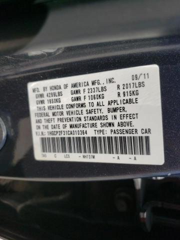 Photo 10 from auction – 2012 HONDA ACCORD LX with VIN 1HGCP2F31CA010364