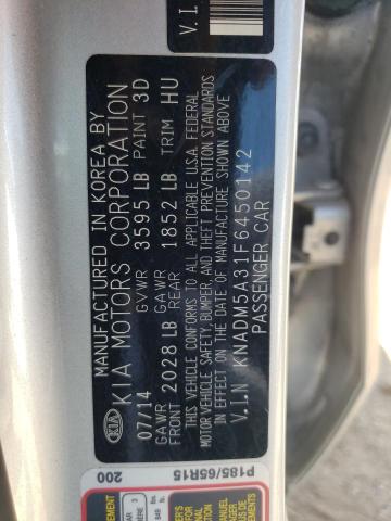 Photo 10 from auction – 2015 KIA RIO LX with VIN KNADM5A31F6450142