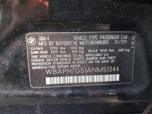 Photo 10 from auction – 2010 BMW 328 I with VIN WBAPH7G51ANM51344