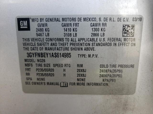 Photo 10 from auction – 2010 CADILLAC SRX PERFOR with VIN 3GYFNBEY1AS614985