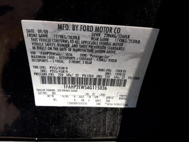 Photo 10 from auction – 2010 FORD TAURUS SEL with VIN 1FAHP2EW5AG115036