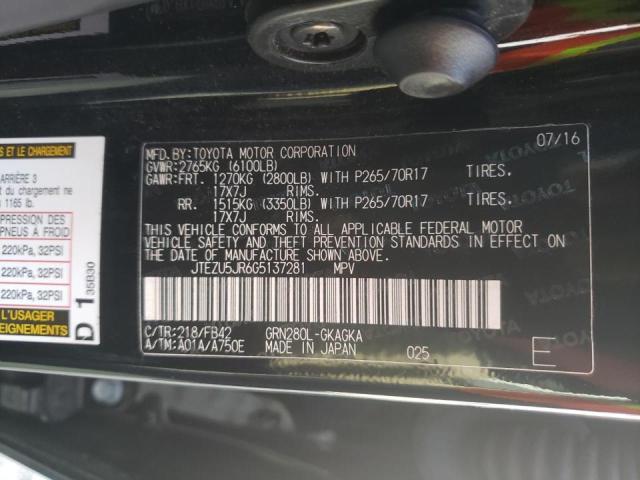 Photo 10 from auction – 2016 TOYOTA 4RUNNER SR with VIN JTEZU5JR6G5137281