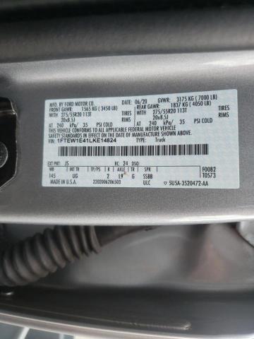 Photo 10 from auction – 2020 FORD F150 SUPER with VIN 1FTEW1E41LKE14824