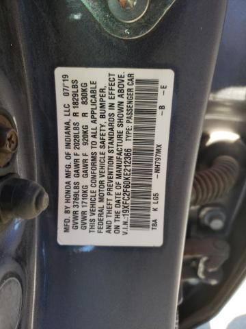 Photo 10 from auction – 2019 HONDA CIVIC LX with VIN 19XFC2F60KE212366