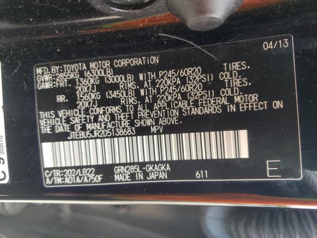 Photo 10 from auction – 2013 TOYOTA 4 RUNNER with VIN JTEBU5JR2D5138683