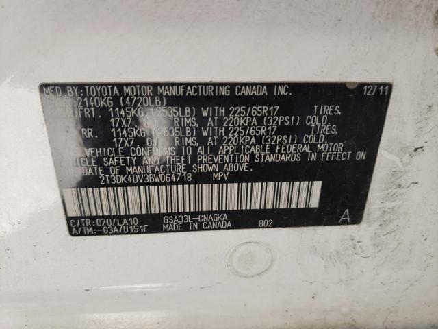 Photo 10 from auction – 2011 TOYOTA RAV 4 with VIN 2T3DK4DV3BW064718