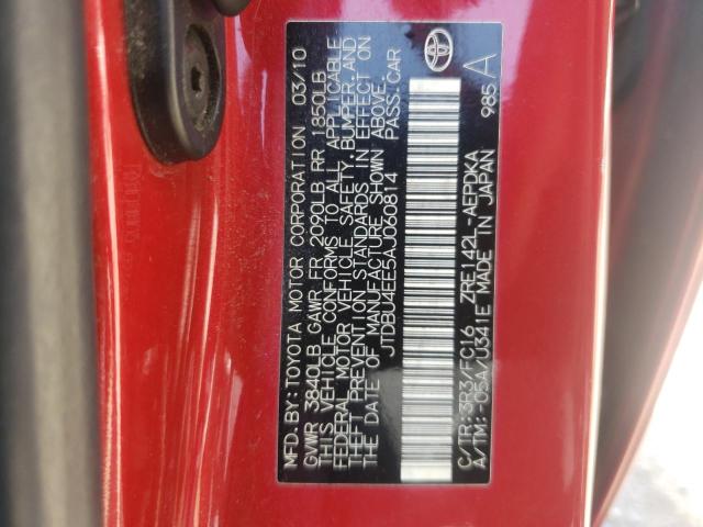 Photo 10 from auction – 2010 TOYOTA COROLLA BA with VIN JTDBU4EE5AJ060814